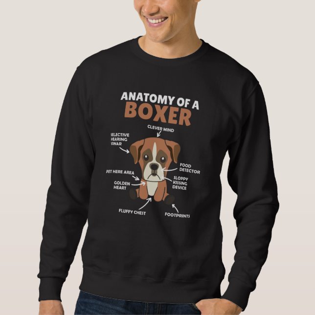 Sudadera Anatomía De Un Cachorro De Perro Dulce Boxer (Anverso)