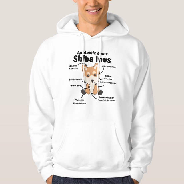 Sudadera Anatomía De Un Cachorro De Perro Dulce Shiba Inus (Anverso)