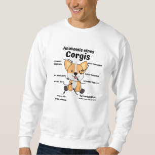 Sudadera Anatomía De Un Corgi Cute Perros Gracioso Cachorro