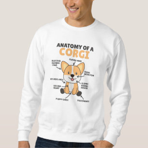 Sudadera Anatomía De Un Corgi Cute Perros Gracioso Cachorro