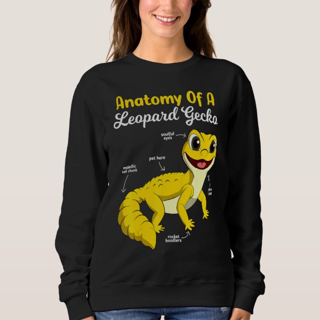 Sudadera Anatomía De Un Dínosaurio De Gecko Leopardo Como M (Anverso)