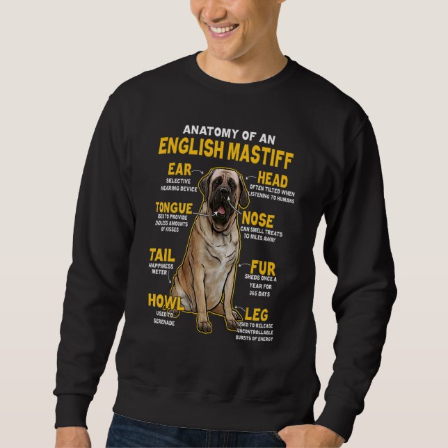 Sudadera Anatomía de un Mastín Inglés para Perro (Anverso)