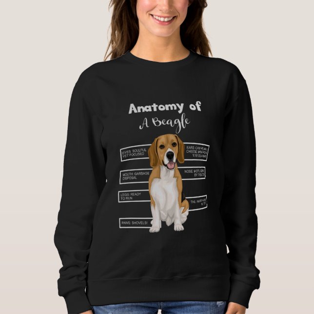 Sudadera Anatomía De Un Perro Beagle Gracioso (Anverso)