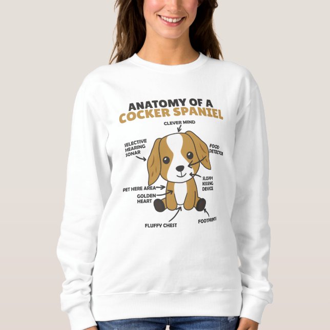 Sudadera Anatomía De Un Perro Cocker Spaniel Cute Puppy (Anverso)