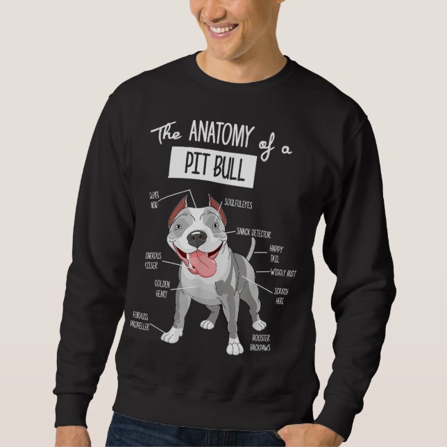 Sudadera Anatomía De Un Perro De Pitbull (Anverso)