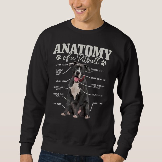 Sudadera Anatomía De Un Perro De Pitbull Divertido Mamá De  (Anverso)