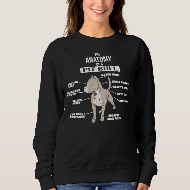 Sudadera Anatomía De Un Perro De Raza De Pitbull (Anverso)