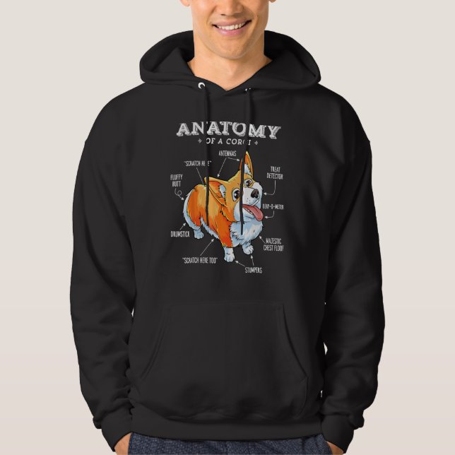 Sudadera Anatomía de un perro gracioso de la camiseta de Co (Anverso)