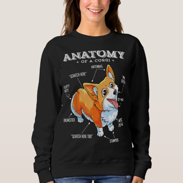 Sudadera Anatomía de un perro gracioso de la camiseta de Co (Anverso)