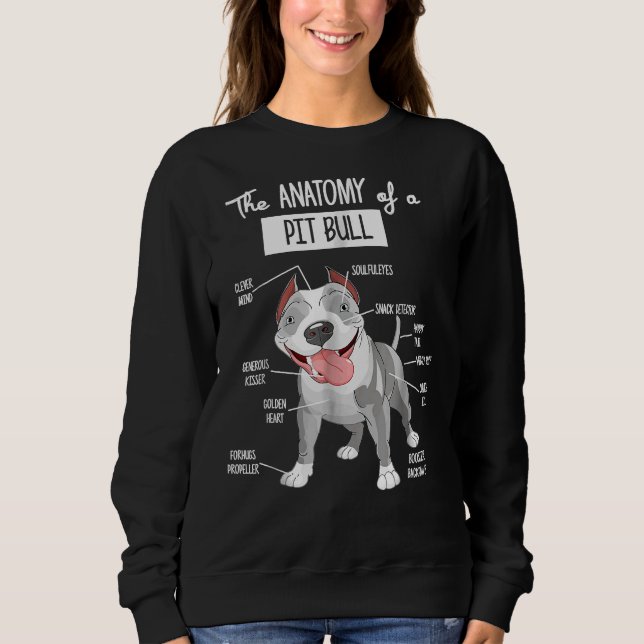 Sudadera Anatomía De Un Perro Pitbull Lover Unisex Hombres  (Anverso)