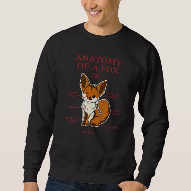 Sudadera Anatomía de un zorro  Lindo dulce carnívoro  Anima (Anverso)