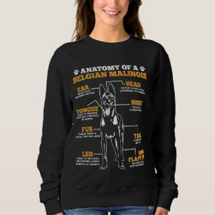 Sudadera ANATOMÍA Malinois DE UN PERRO DIVERTIDO DE MALINOI