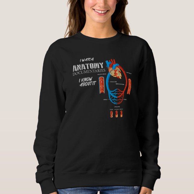 Sudadera Anatomy Documentaries Human Men Women Skeleton Med (Anverso)