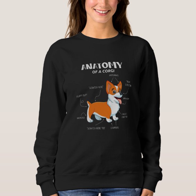 Sudadera Anatomy Of A Corgi  Dog Anatomy Corgi Dog (Anverso)