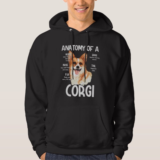 Sudadera Anatomy Of A Corgi For Dog Lovers (Anverso)