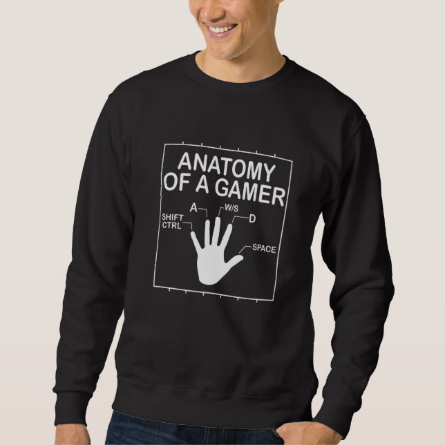 Sudadera Anatomy Of a Gamer Hand Gaming Gamer Boy Men Funny (Anverso)