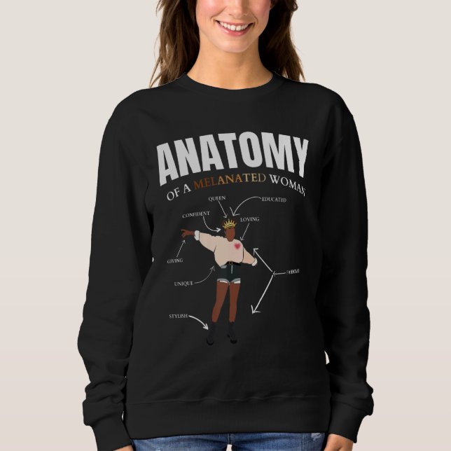 Sudadera Anatomy of A Melanated Woman Melanin African Ameri (Anverso)