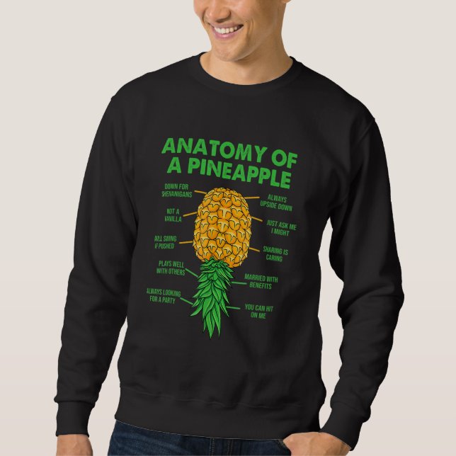 Sudadera Anatomy Of A Pineapple Men Women Upside Down Pinea (Anverso)