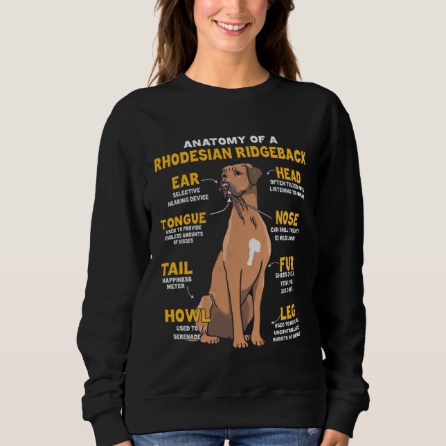 Sudadera Anatomy Of A Rhodesian Ridgeback For Dog (Anverso)