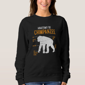 Sudadera Anatomy Of Chimpanzee Monkey Chimp Ape Wildlife Ch
