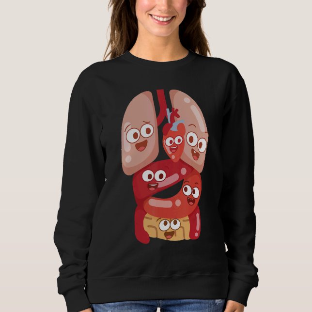 Sudadera Anatomy Physiology Heart Lungs Vital Organs Illust (Anverso)