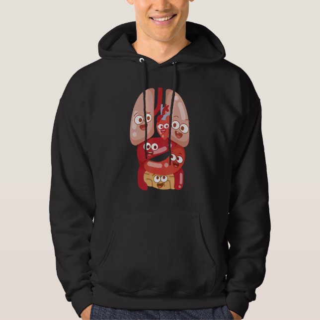Sudadera Anatomy Physiology Heart Lungs Vital Organs Illust (Anverso)