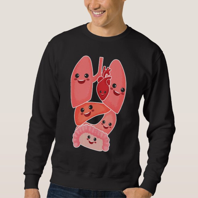 Sudadera Anatomy Physiology Heart Lungs Vital Organs Illust (Anverso)