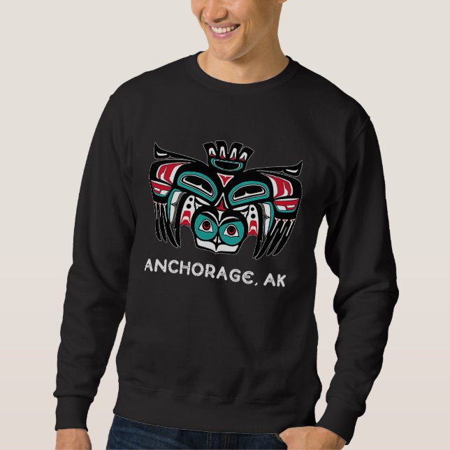 Sudadera Anchorage Alaska Native American Style Tlingit Owl (Anverso)