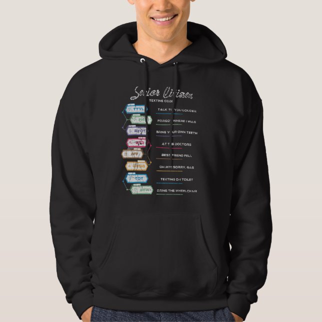 Sudadera Ancianos Ancianos Textos de Código para Ancianos (Anverso)