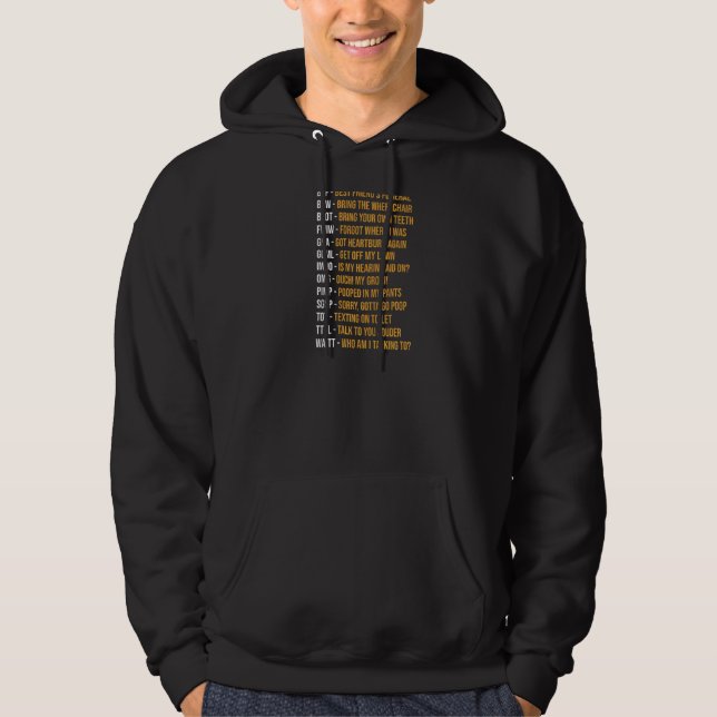 Sudadera Ancianos Mayores Ciudadanos Textos Código Viejos (Anverso)