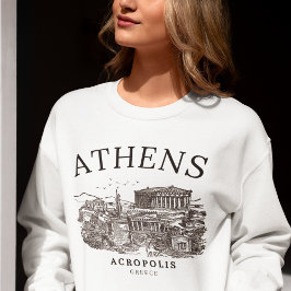 Sudadera Ancient Athens Acropolis Retro View