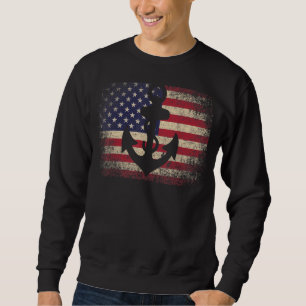 Sudadera Ancla 4 De Julio Bandera Americana Barco Navegando