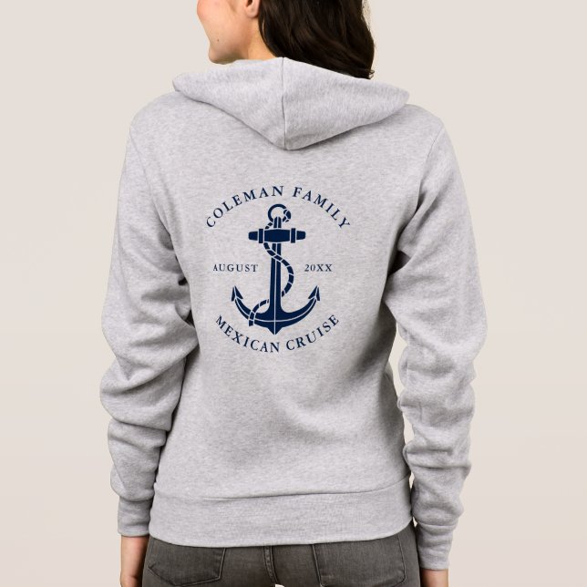 Sudadera Ancla de barco de crucero familiar personalizada c (Reverso)
