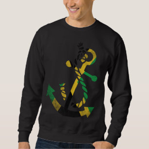 Sudadera ancla de barco náutico Jamaica bandera jamaicana o