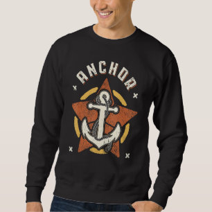 Sudadera Ancla Náutica Vintage Retro Clásico
