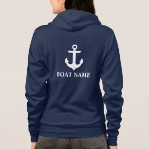 Sudadera Ancla náutica W azul del nombre del barco