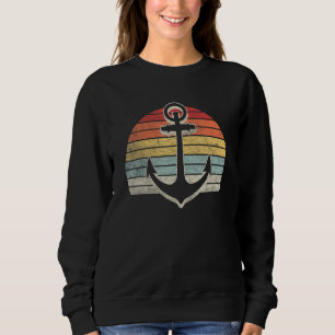 Sudadera Ancla Retro Ropa de Vacaciones Playa Mar Marino Ma
