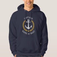 Ancla Tu Nombre De Barco Capitán Navy Laurel De Or
