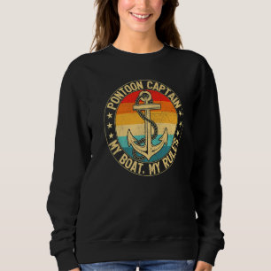 Sudadera Ancla Vintage Retro Capitán Pontón Mi Barco Mis Re