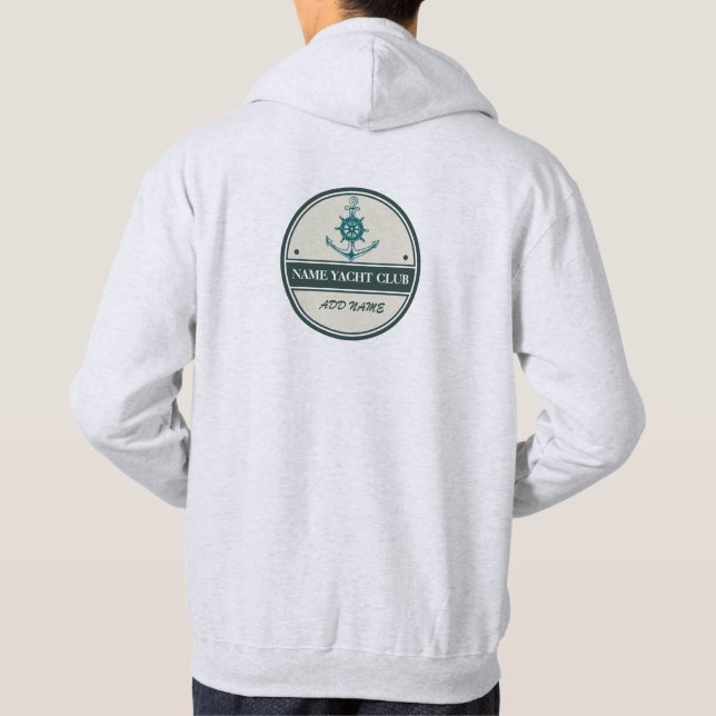 Sudadera Anclaje azul Nautical Welcome yachate velero (Reverso)