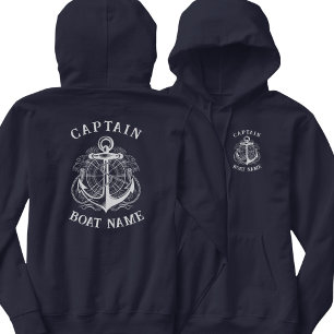 Sudadera Anclaje de nombre de barco del capitán náutico per