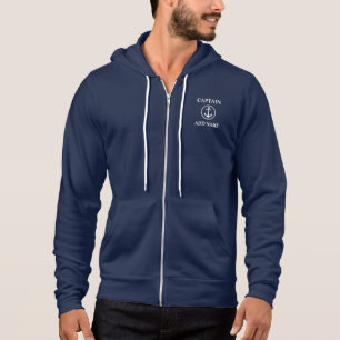 Sudadera Anclaje marino moderno y tu nombre/código postal a