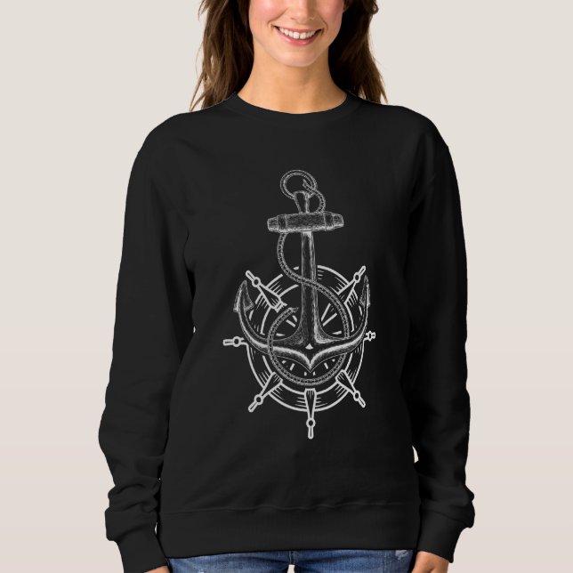 Sudadera Anclaje náutico retro vintage (Anverso)