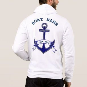 Sudadera Anclaje Personalizado Nautical Blue Mens Zip