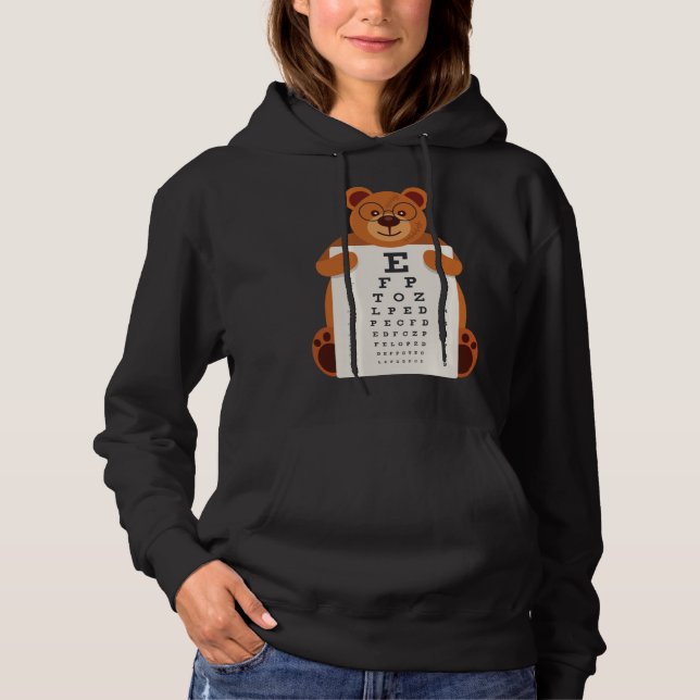 Sudadera and Cute Teddy Bear with Glasses holding an Eye Ch (Anverso)