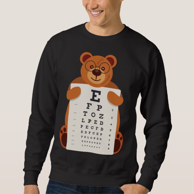 Sudadera and Cute Teddy Bear with Glasses holding an Eye Ch (Anverso)