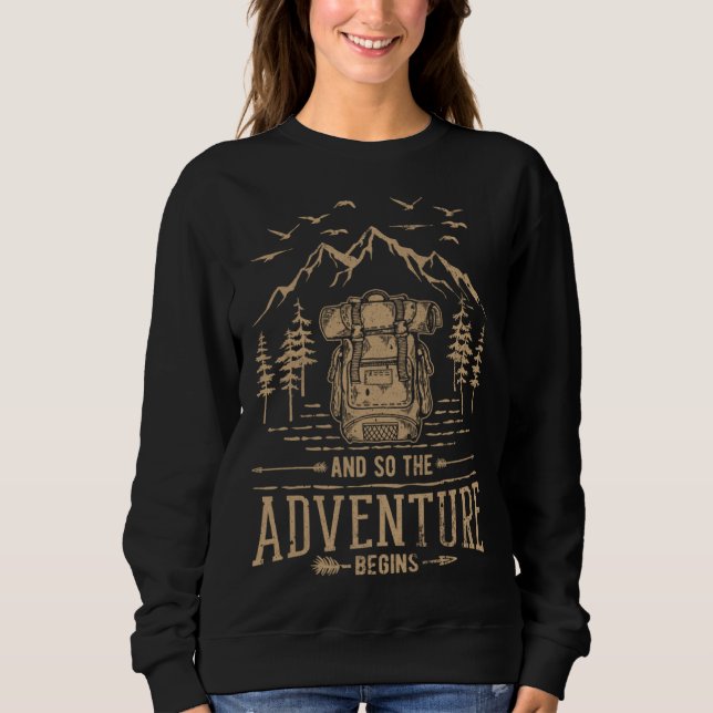Sudadera And So The Adventure Begins Hiker Backpack Mountai (Anverso)