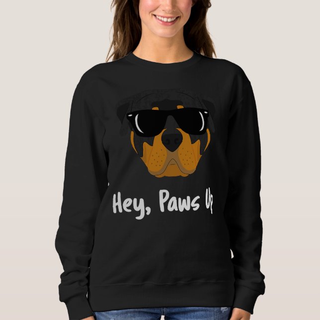 Sudadera Anda a la perra de Rottweiler: Mamá, papá (Anverso)