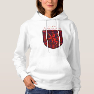 Sudadera Anderson de Kinnedear Red Tartan Scottish Plaid