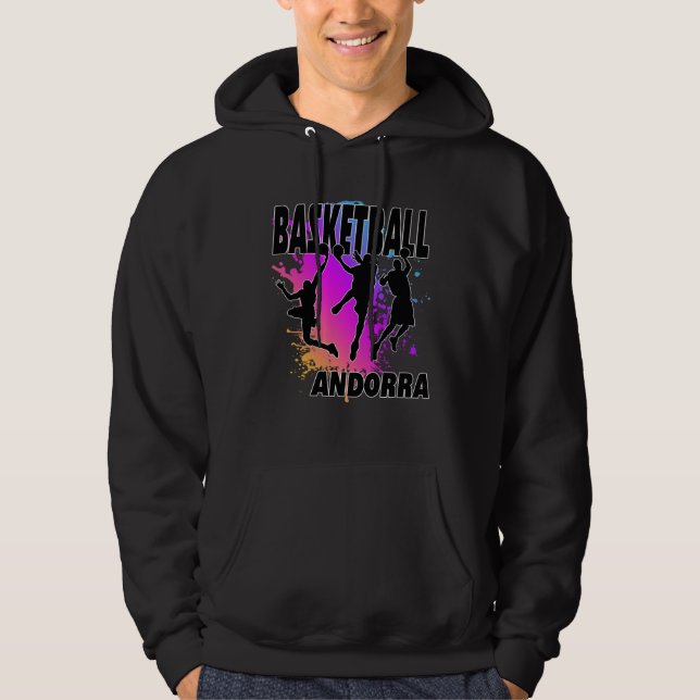Sudadera Andorra Flag  Love Playing Basketball (Anverso)